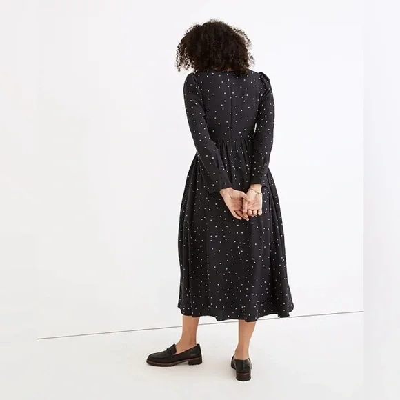 Elegant Black Polka Dot Dress - Picture 3 of 6